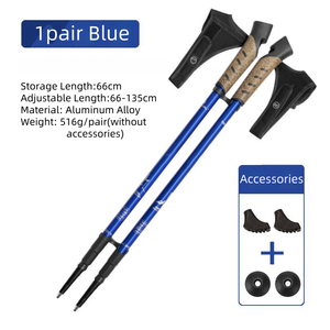 Lot <span class=keywords><strong>de</strong></span> 2 Bâtons <span class=keywords><strong>de</strong></span> Randonnée Télescopiques Légers en Alliage d'Aluminium avec Poignée en Liège, Béquille <span class=keywords><strong>de</strong></span> Tir et Bâton <span class=keywords><strong>de</strong></span> <span class=keywords><strong>Marche</strong></span> - Product Image 3