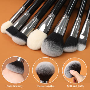 ชุดแปรงแต่งหน้า26ชิ้นแบบวีแกนสีดำแปรงขนนุ่มพร้อมด้ามไม้แปรงยี่ห้อส่วนตัว - Product Image 2