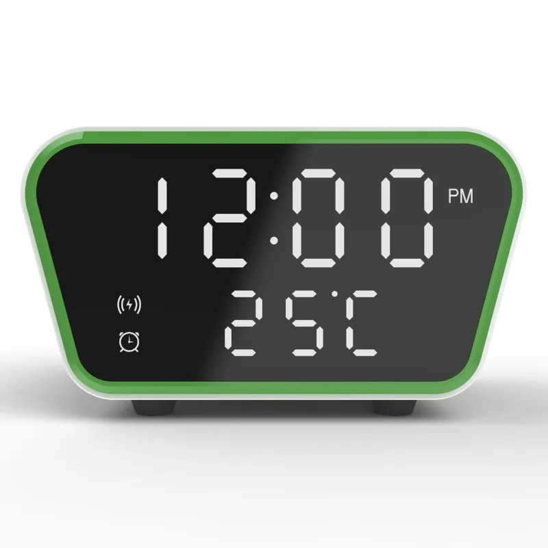 2021 Trending products 5W wireless charger LED digital display clock alarm wireless charger