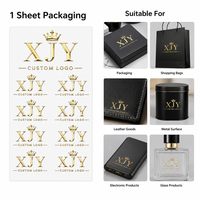 Autocollants en métal avec logo personnalisé XJY, étiquettes en relief 3D, autocollants métalliques imperméables, logo en feuille d'or de luxe, transfert de logo en métal