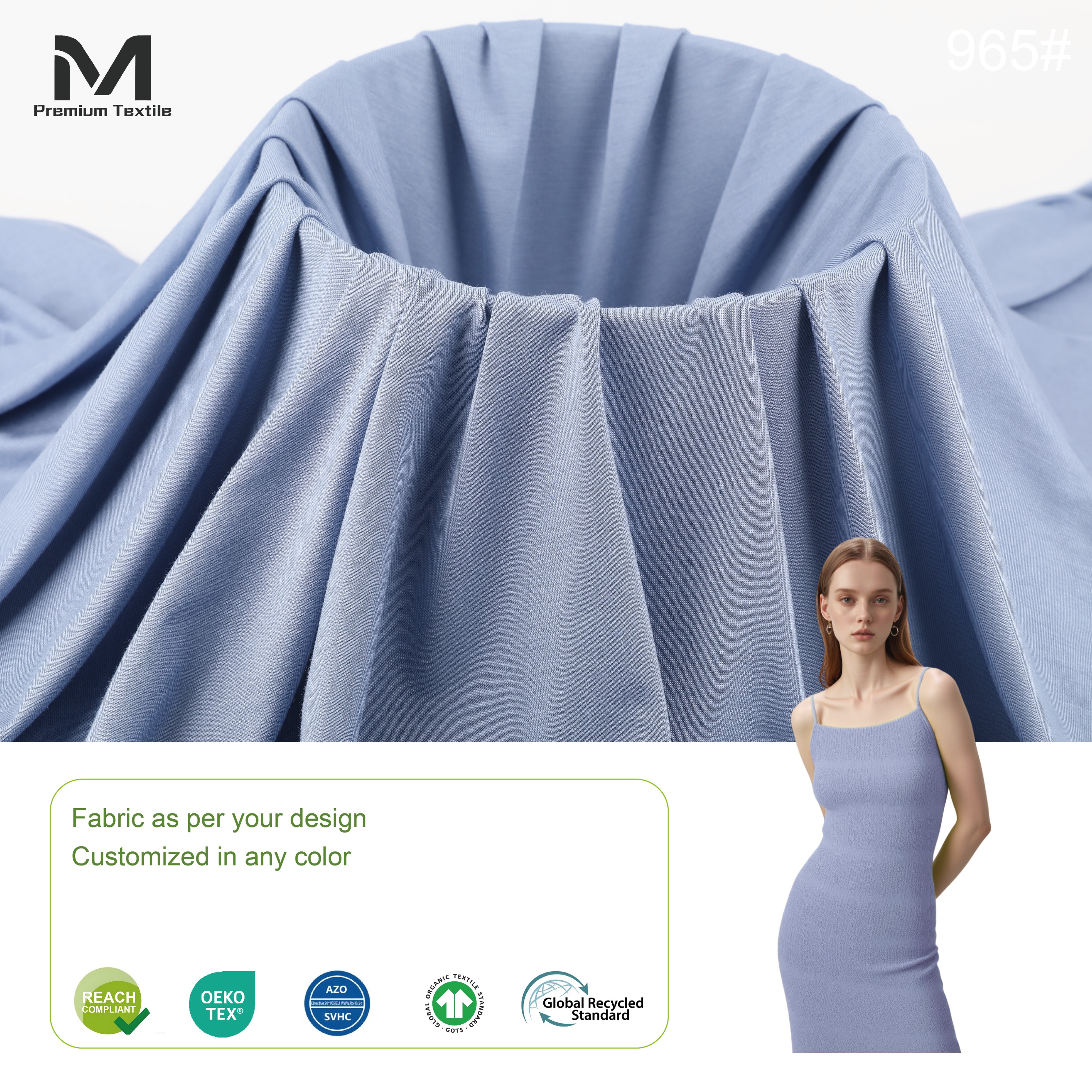 High-End Lightweight Durable Cotton Knit Fabric For High Quality Luxurious Loungewear And Eco-Friendly Breathable For 965#