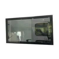 Fenêtre coulissante pour camping-car en acrylique avec cadre en aluminium gris foncé |   Accessoires pour camping-car certifiés E-Mark |   Pare-soleil pour écran en gros