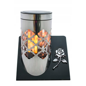 Custom Design Wholesale Znicz Solarny Paris LED Silver Metal Handmade Waterproof Eco-Friendly Premium Cemetery <strong>Lantern</strong> - Product Image 1
