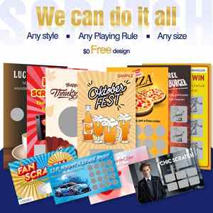 Random Draw Scratch Cards Manufacturer Size Color Prize Custom Screen Printing Scratch Win for Promotions - Product Image 6