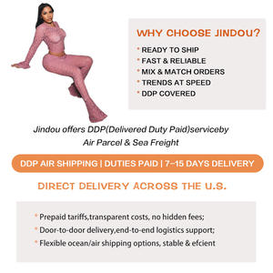 Conjunto de dos piezas de primavera 2025 para mujer, ropa de calle Sexy para mujer, Top corto de manga larga y pantalones acampanados de cintura alta, ropa de 2 piezas - Product Image 3