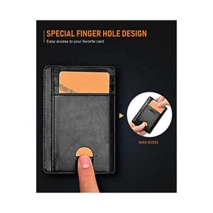 Custom Slim Front Pocket Wallet Eco Leather Wallet with 8 Credit Card Slots 1 <b>ID</b> Window Card <b>Holder</b> for Travel - Product Image 2