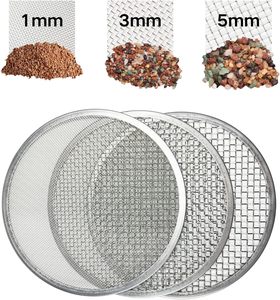 Ensemble de tamis à terre pour jardin en acier inoxydable rond, mailles interchangeables de 1 mm, 3 mm, 5 mm avec mini pelle, tamis à terre réutilisable pour rempotage - Product Image 6
