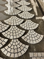 Pierre de pavage en granit en forme d'éventail à prix avantageux, pierre de pavage en granit gris pour allée, emboîtable