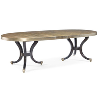 Ensemble de table à manger moderne haut de gamme en bois massif réglable en hauteur, avec 6 chaises ovales plaquées à la main, pour la maison, l'appartement ou l'hôtel