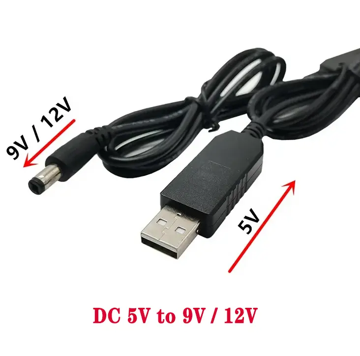 Universal 5V USB DC cable de alimentación 5V a 12V USB a DC 5,5x2,1mm 12V alimentado USB a DC cable USB a DC