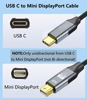 Neues 8k USB C zu Mini DP Kabel, USB C Thunderbolt 3 zu Mini DisplayPort Kabel Kompatibel für iPhone 15 16 Serie, Surface Book 2