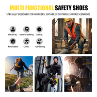 Chaussures de sécurité montantes avec tige en microfibre, embout en acier anti-écrasement et anti-perforation, protection industrielle des pieds