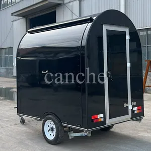 Chariot alimentaire électrique mini noir de 2,2 m, remorque alimentaire mobile ronde personnalisée pour la rue avec COC - Product Image 2