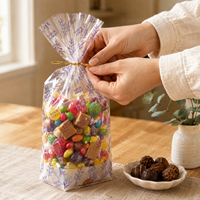 Pochettes personnalisées transparentes à fond plat en OPP et à fond plié |   Sacs en cellophane autoportants avec base en carton pour aliments et bonbons