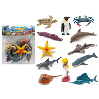 BEFLY Animal Empire Crabe Requin Tortue Modèle en PVC Jouets d'animaux marins en plastique pour aquarium Océan
