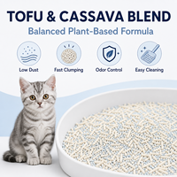 Litière pour chat légère et sans poussière à base de tofu et de manioc, contrôle des odeurs, nettoyage facile, vente en gros pour les animaleries et les distributeurs