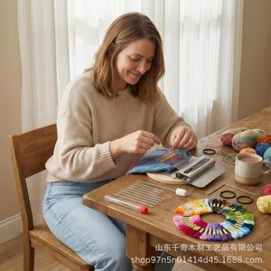 Mini-outil de tricot en bois, outil de réparation DIY pour débutants, outil de création de motifs de couture rapide, pour les enfants de 7 à 12 ans - Product Image 4