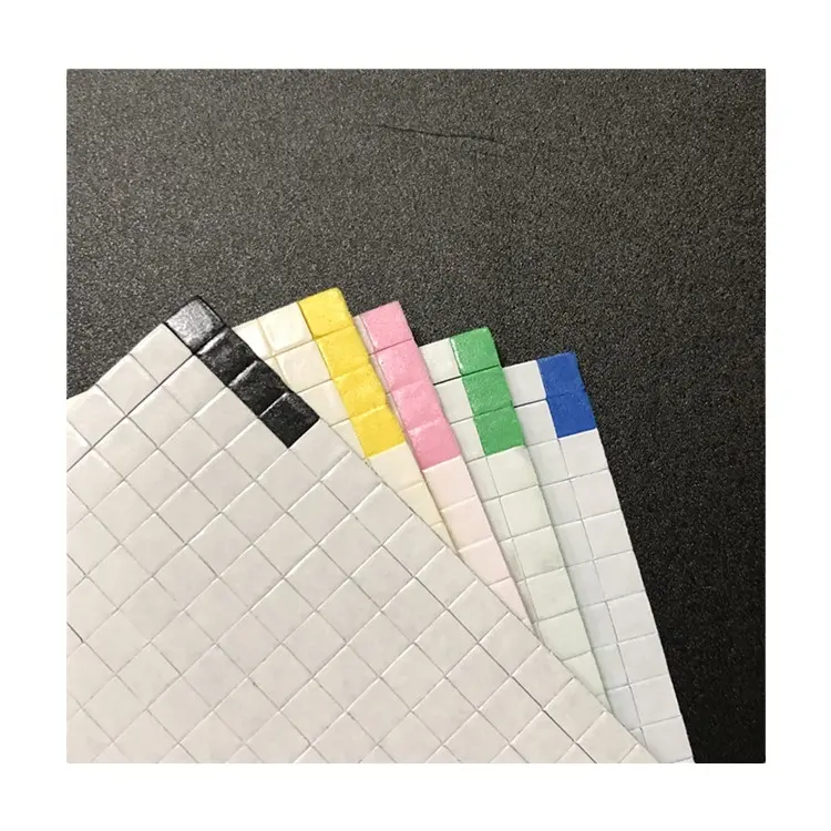 Petits carrés faits à la main de 3mm d'épaisseur multi couleurs 5 feuilles d'emballage feuille de mousse EVA adhésive double face