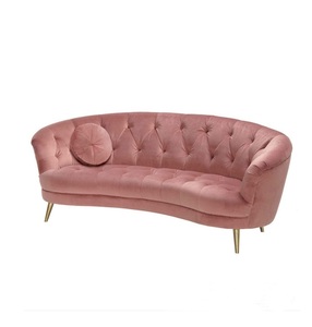 Sillón de Diseño Moderno para Sala de Estar, Sofá de Terciopelo de 2-3 Plazas con Estructura de Acero Inoxidable para Hotel, Cafetería y Hogar - Product Image 4