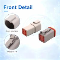 Connecteur Étanche Automobile Haidie 6 Broches Mâle-Femelle pour Camion Lourd, Capteur, Solénoïde, Alimentation et Signal DT04-6P DT06-6S
