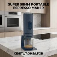 Machine à expresso électrique portable de 58 mm, rechargeable, pour le camping en plein air, les voyages en voiture