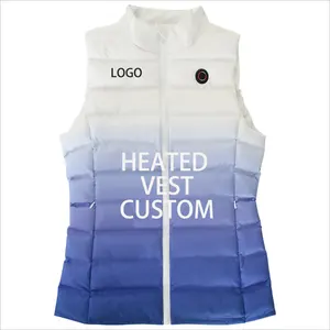 Winter XL Battery Heated Gradient Vest Fabric with Camouflage for Outdoor Skiing Hunting Fleece Pattern Velvet Candy Color Men