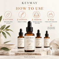 Sérum Visage Botanique Éclaircissant et Nourrissant Anti-rides à la Vitamine C, Curcuma, Papaye et Carotte – Marque Privée OEM ODM