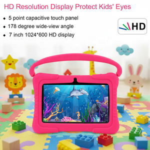 Tableta Educativa Android de 7 Pulgadas para Niños, Económica, con Funda Protectora Portátil y Doble Lente, Regalos Bravo para Niños - Product Image 1