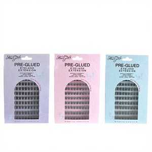 Colección de Pestañas Postizas de Pelo Sintético Sin Pegamento - Estilo Alado Multiformato, Voluminosas, Estilo 3D, Autoadhesivas, Base Plana - Product Image 1