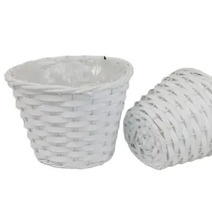 GY BSCI Hot Selling Natural Materials White Color Transparent Lining Planting Flower Pot