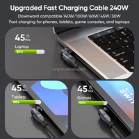 Câble de charge et de données Type-C 240W |   Câble de charge pour téléphone avec rotation à 540 degrés, charge super rapide 5A