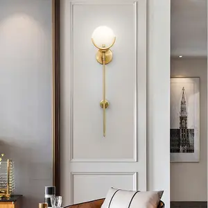 寝室の屋内壁取り付け用燭台の装飾壁ランプのための現代大理石の金真鍮ファンシーウォールライト