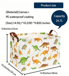 Cute Toy Storage Bin <b>Box</b> Organizer Book <b>Shelf</b> Basket Dinosaur Room Decor - Product Image 5