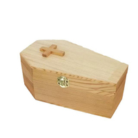 Cercueil en bois pour animaux de compagnie avec motif de croix en relief, urne commémorative en forme de cercueil pour chiens et chats, boîte funéraire avec serrure sécurisée