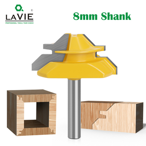 LAVIE 8mm Shank 45 Degree Lock Miter <span class=keywords><strong>Fraise</strong></span> <span class=keywords><strong>à</strong></span> bois pour routeur CNC - Product Image 2