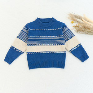 Hot Saling trẻ em áo len sọc đen mô hình hình học đan Áo len chàng trai Áo len - Product Image 5