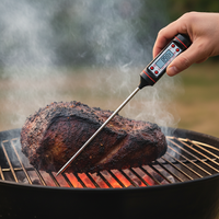Termometer Dapur & BBQ Digital Plastik Tahan Air Bertenaga Baterai dengan Rentang -50-300C untuk Daging, Penggunaan Rumah Tangga