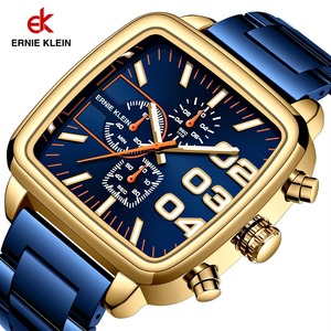 Luxury Men's Quartz Wristwatch <b>Square</b> Dial Business Chronograph Luminous Hour Calendar Stainless Steel Band Custom Watch - Product Image 2