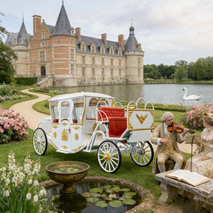 Carroza Real Compacta y Mini, Carro de Lujo que Ahorra Espacio para Pequeños Parques, Jardines de Villas y Eventos Privados - Product Image 1