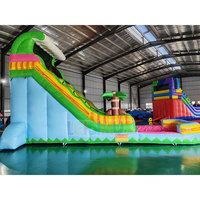 Toboggan aquatique gonflable commercial pour enfants avec piscine, équipement de jeu extérieur, château gonflable avec toboggan