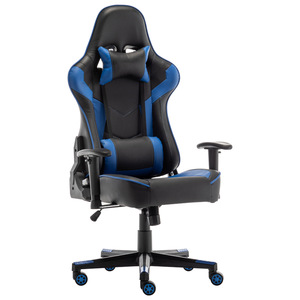 Silla de juego GCREATE 6070 azul y roja, silla de oficina con reposabrazos, altura ajustable, silla giratoria para deportes electrónicos - Product Image 1