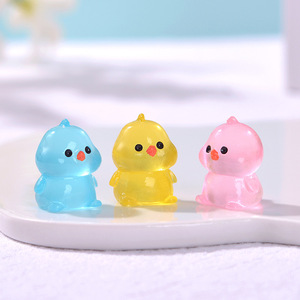 Figurines de poussins en résine phosphorescente en gros, miniatures d'animaux de ferme mignons, décorations de jardin, artisanat DIY, cadeaux de Noël - Product Image 5