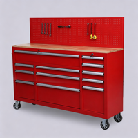 Armoire à outils en acier de 72 pouces pour garage, chariot d'atelier roulant avec établi combiné, tiroirs verrouillables et chariot à outils