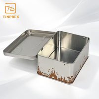 Boîte en fer blanc rectangulaire élégante et personnalisée, de qualité alimentaire, pour biscuits et gâteaux, idéale pour l'emballage cadeau et le stockage