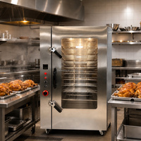 Four à fumer pour poulet 9 niveaux en acier inoxydable avec porte vitrée 200 ℃   Boîte à fumée pour rôtir la volaille, usage commercial