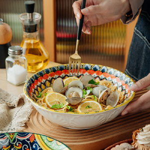 Bol à soupe au <span class=keywords><strong>chou</strong></span> peint sous glaçure bohème bol en céramique occidentale peinte <span class=keywords><strong>vaisselle</strong></span> domestique - Product Image 5