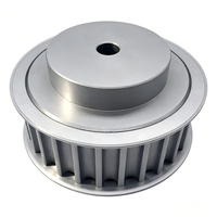 Poulie de distribution HTD 14M 25T en alliage d'aluminium usiné CNC / Alésage H7 avec gorge à clavette / Vis de réglage, Certification RoHS, Personnalisation