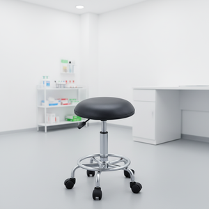 Silla <span class=keywords><strong>de</strong></span> Cuero Negra Industrial Moderna ESD, Antiestática <span class=keywords><strong>de</strong></span> PVC OMD YZ-01, Ajustable en Altura, para Uso Comercial, Laboratorio y Comedor - Product Image 4