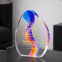 Trophée en cristal en forme de larme, très demandé, avec impression personnalisée, trophée de récompense en cristal MH-T248