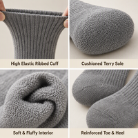 Chaussettes en coton peigné et laine mélangée jacquard de haute qualité, design personnalisé OEM ODM, douces, thermiques, respirantes, chaussettes mi-hautes pour l'hiver